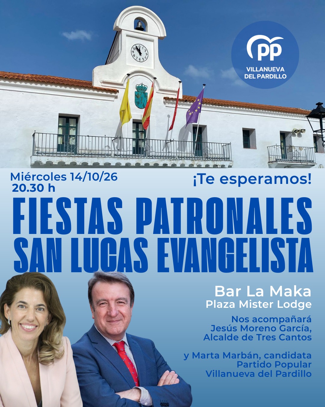 Fiestas Patronales San Lucas Evangelista, miércoles 14 de octubre de 2026 a las 20:30